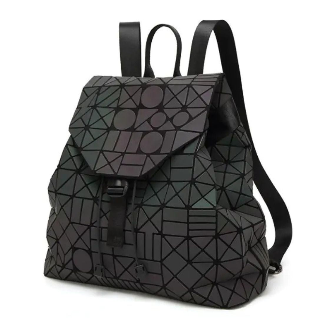 NovaGlow™ Geometric Backpack - Holographic Shine Meets Max Storage!