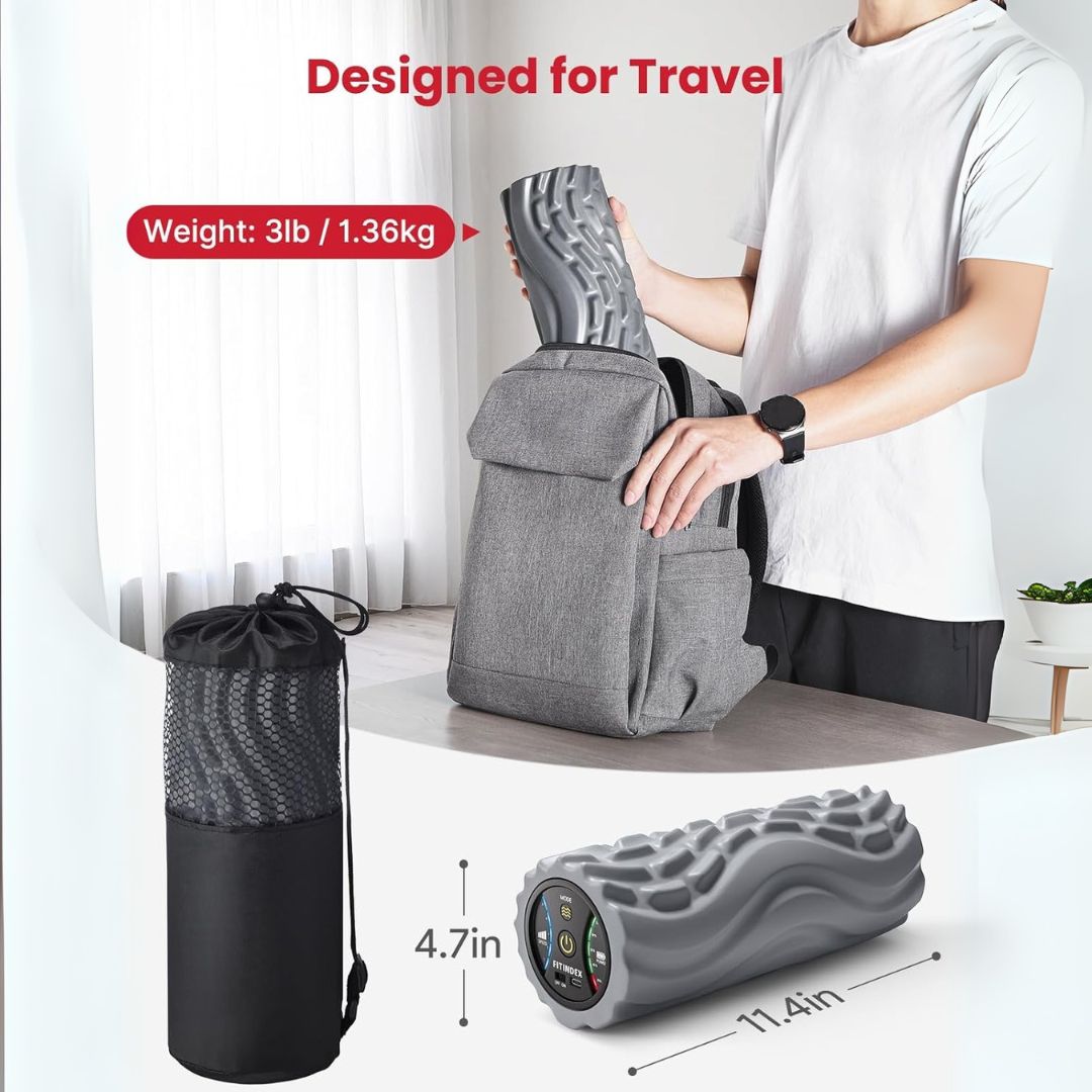 VibeRelief™ Foam Roller - 5-Speed Deep Tissue Therapy