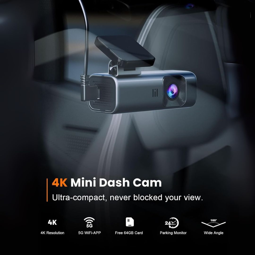 RoadEye™ 4K Dash Cam - 5G WiFi & Night Vision Clarity!