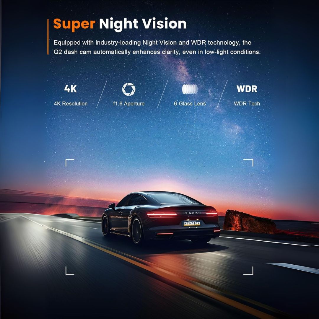 RoadEye™ 4K Dash Cam - 5G WiFi & Night Vision Clarity!