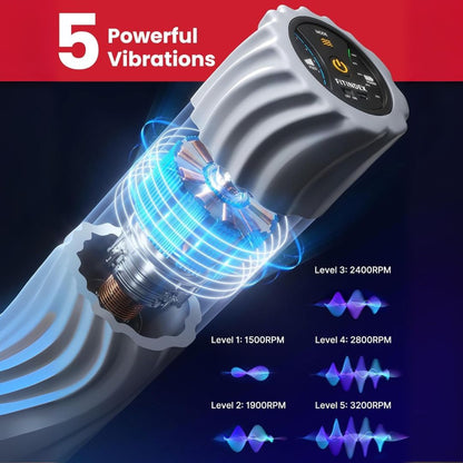 VibeRelief™ Foam Roller - 5-Speed Deep Tissue Therapy