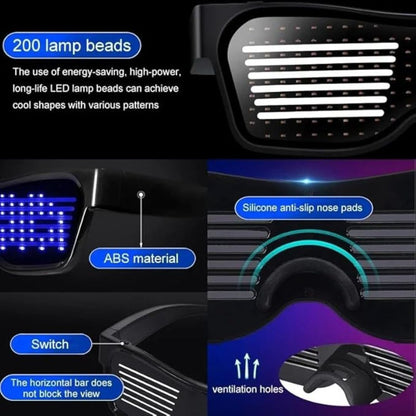 PixelEyes™ Smart LED Glasses - Custom Light Shows On-The-Go
