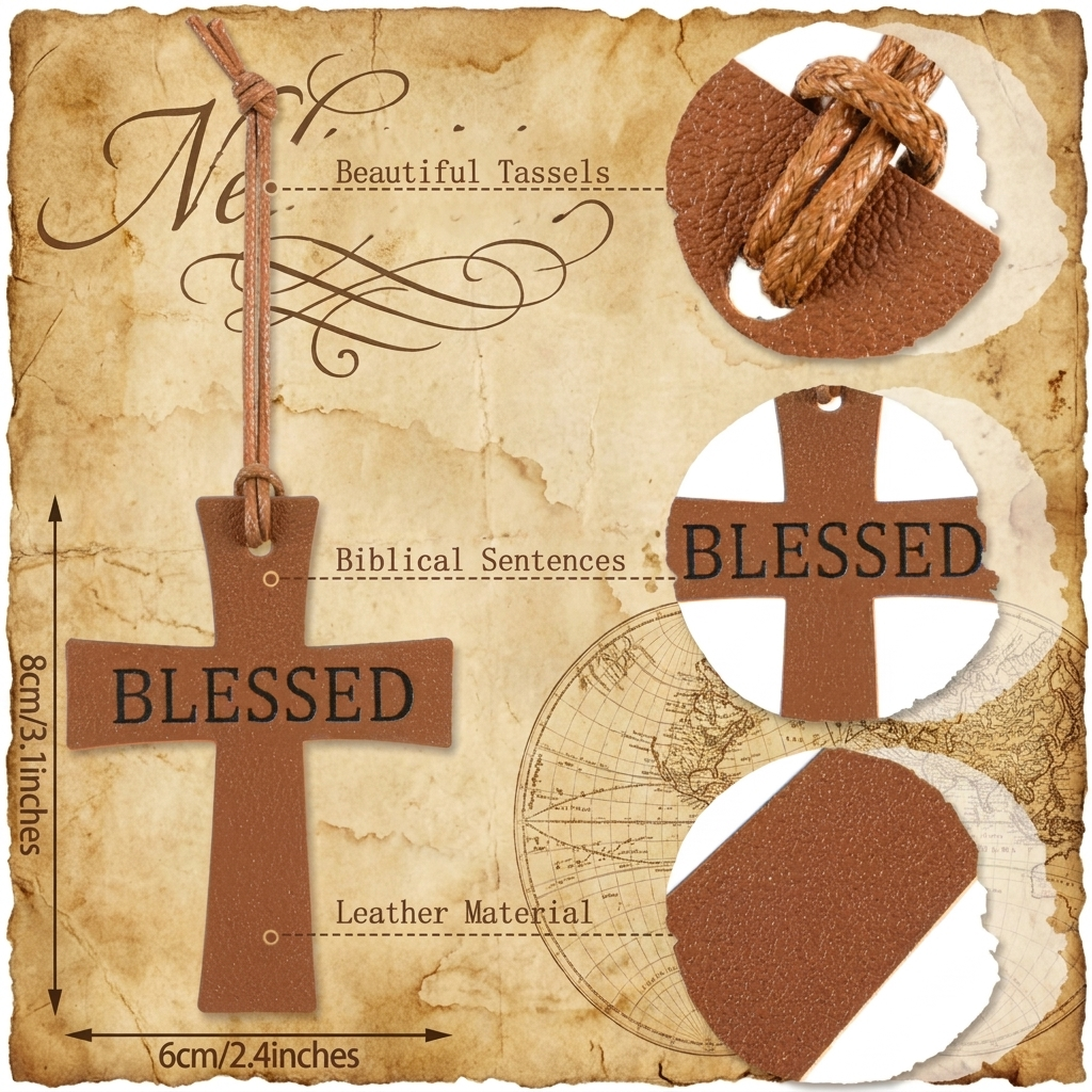 Leather Cross Bible Bookmark